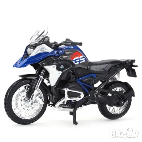 BMW R 1200 GS 2017 графит/синьо 1:18 Maisto - мащабен модел на мотоциклет, снимка 2 - Коли, камиони, мотори, писти - 38771782