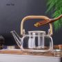 Стъклен чайник от Боросилкатно стълко,Стъклена цедка за чай, С топлоустоичива дръжка,Обем- 1л. , снимка 9