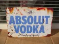Метална табела Vodka Absolut Sweden водка Абсолют ръждив ефект алкохол, снимка 1