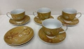 Чашки за кафе с чинийки - златист модел - за допълване, снимка 1