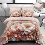 Флорален спален комплект с ластик 100% памук 200x230 / 180x200, снимка 9
