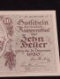Банкнота НОТГЕЛД 10 хелер 1920г. Австрия перфектно състояние за КОЛЕКЦИОНЕРИ 44649, снимка 4