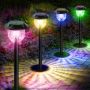 CRLL Соларни градински лампи, RGB, 4 броя, IP65 Водоустойчиви, LED, снимка 1
