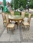 Италианска барокова трпезна маса със 5 броя столове 032