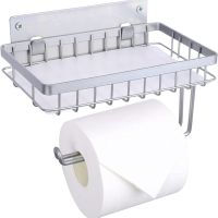 Държач за тоалетна хартия с рафт Полиран хром, SUS 304 Неръждаема стомана , снимка 8 - Други стоки за дома - 45136637