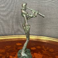 Месингова скулптура на музикант, снимка 4 - Статуетки - 45335308