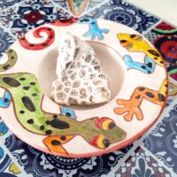  керамична чинийка с гущерчета от Тенерифе, снимка 3 - Декорация за дома - 45445228