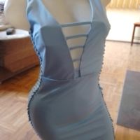 Като нова!Къса светло синя дамска еротична рокля, снимка 1 - Рокли - 45844765