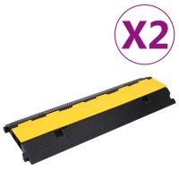 vidaXL Защитни рампи за кабели с 2 канала, 2 бр, 100 см, гума(SKU:150968, снимка 1 - Други стоки за дома - 46105166