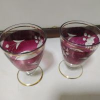 Стари соц чаши за ракия от цветно стъкло,  тънкостенни , снимка 11 - Чаши - 45405362