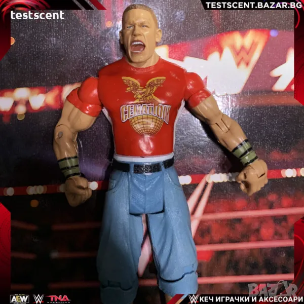 Екшън фигура WWE John Cena Джон Сина Jakks Basic RED Cenation figure играчка, снимка 1