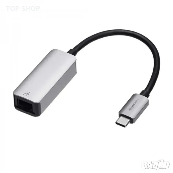 Amazon Basics USB 3.1 Type C към RJ45 Gigabit Ethernet адаптер с алуминиев корпус, снимка 1