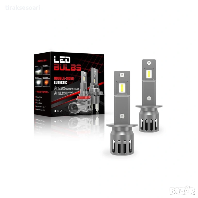 2025 LED диодни крушки H1 240W 12V/24V 350% светлина MINI , снимка 1