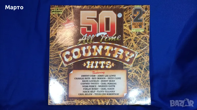 Двоен албум грамофонни плочи, винил, кънтри, сборен ALL TIME country hits 50 песни, Англия, снимка 1