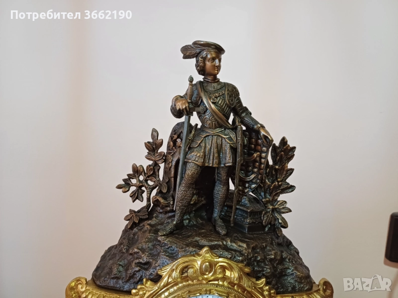 Бронзов каминен часовник, снимка 1