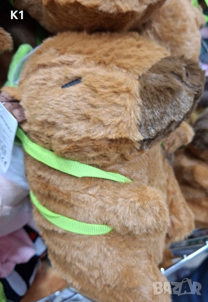 Плюшена играчка Капибара с раница Костенурка 25см, снимка 1