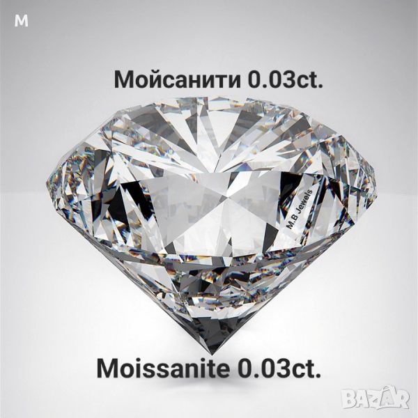 Мойсанити Moissanite Индия 2мм. 0.03ct. Диаманти цвят D VVS1 Round Cut Кръгли, снимка 1