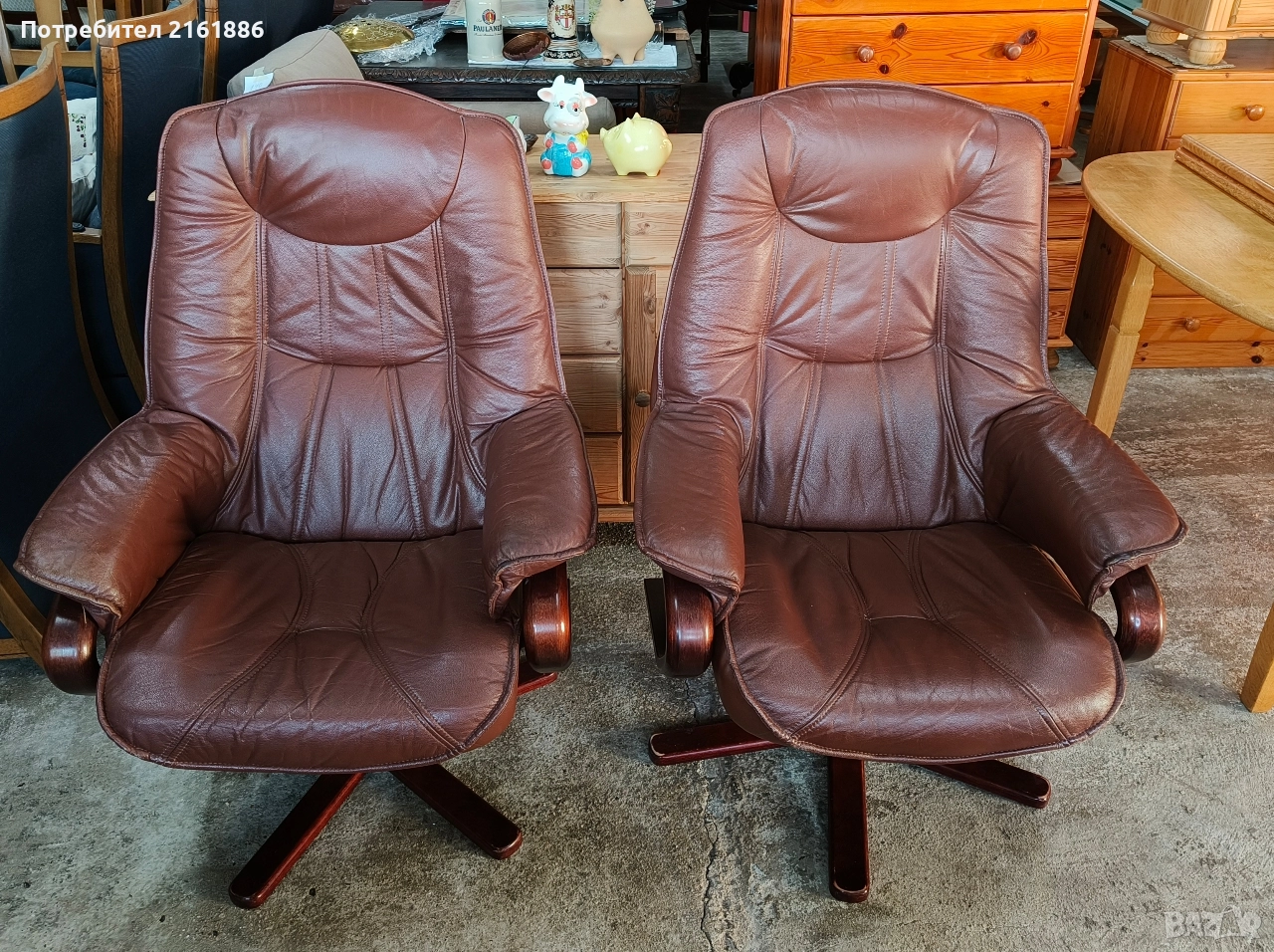 Два броя Relax кресла от естествена кожа , снимка 1