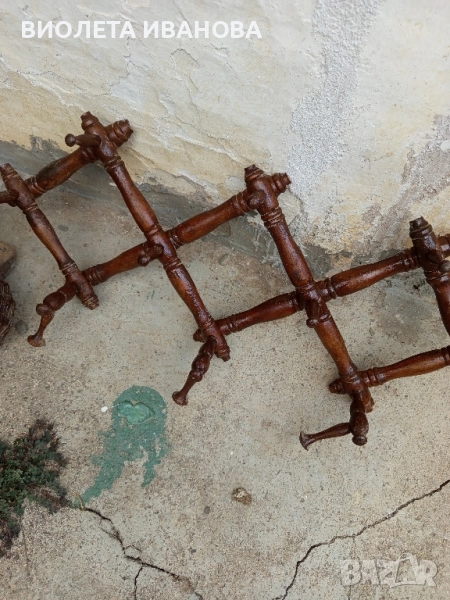стара автентична дървена закачалка., снимка 1