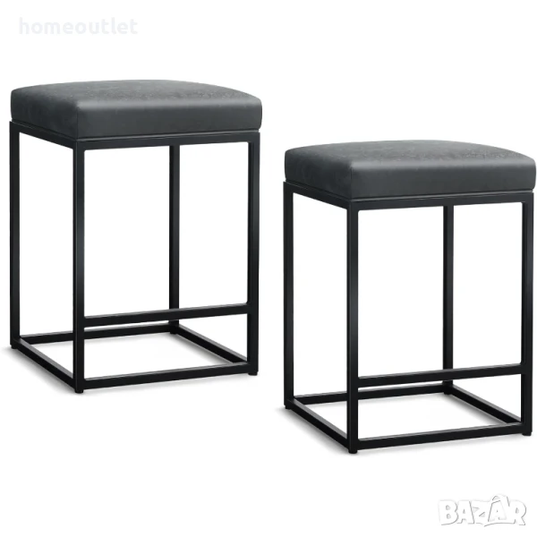 ПРОМОЦИЯ Бар столове / табуретки с индустриален дизайн и солидна основа, к-кт от 2 бр. IF088, снимка 1