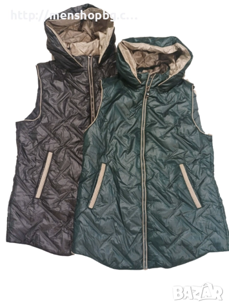 Дамски елек - черен и зелен, снимка 1