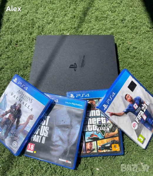 Playstation 4 1TB Slim (Ps4 Slim) + 4 игри, снимка 1