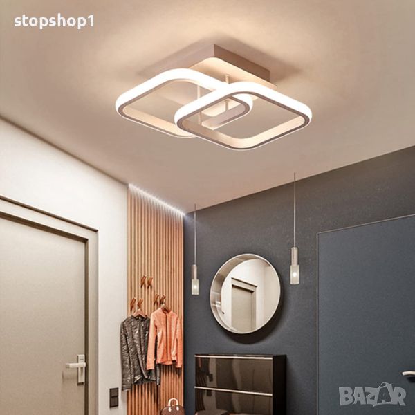 ELEPHANTBOAT® 22W модерна таванна лампа LED акрилна квадратна LED таванна лампа за коридор Офис Спал, снимка 1