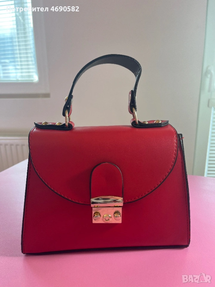 Червена чанта от еко кожа, снимка 1