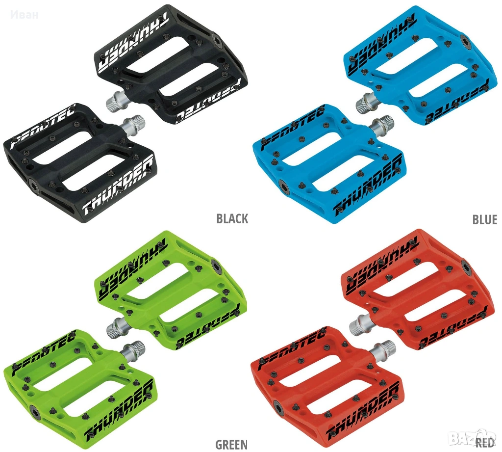 Платформени педали с пинове Pedotec Thunder 183 , снимка 1