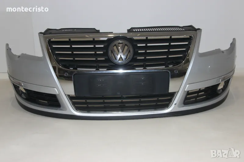 Предна броня VW Passat B6 (2005-2011г.) 3C0807221 / 3C0807217FGRU с отвори за парктроник, снимка 1