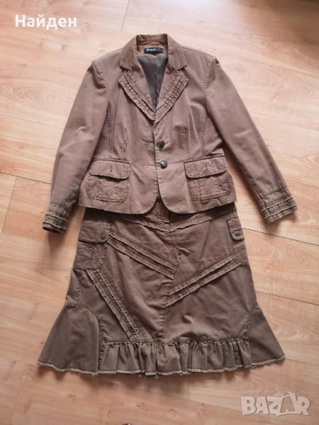 Дамски спортно-елегантен костюм - сако и пола, XL, снимка 1