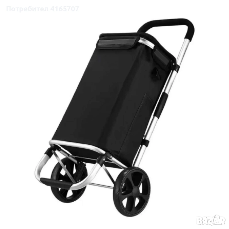 Количка за пазаруване – 40 л, водоустойчива, лека и удобна с 2 колела, снимка 1
