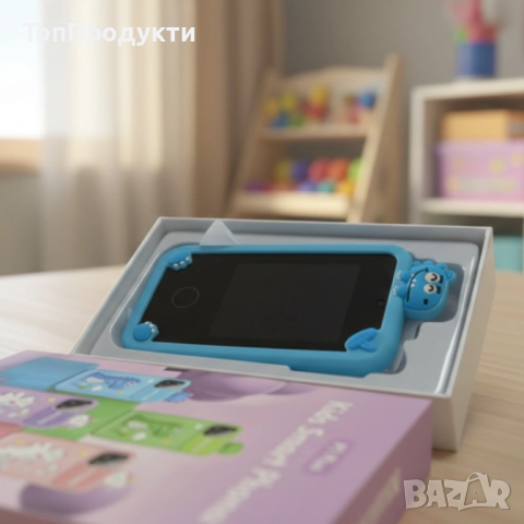 Детски смарт телефон P1 Plus с игри и двойна камера – 2.8″ IPS дисплей, 8GB памет и силиконов калъф, снимка 2 - Образователни игри - 52931741