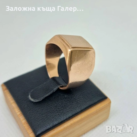 Винтидж мъжки златен пръстен – съветско злато, 583, 8,41г, снимка 4 - Пръстени - 54216230