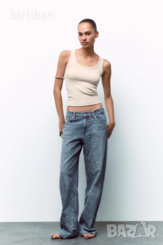 Дамски дънки с капси Zara, снимка 3 - Дънки - 52231848