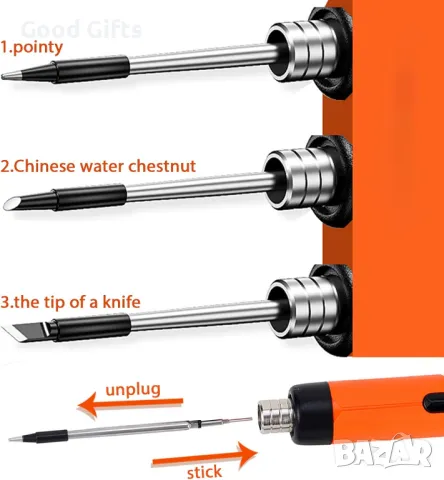 Пълен комплект Безжичен поялник YQLAFT – с USB зареждане, 3 температурни режима и стойка, снимка 6 - Поялници и запояване - 50188039