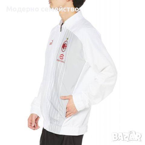 Мъжко яке  puma x ac milan prematch jacket white, снимка 3 - Якета - 46807185