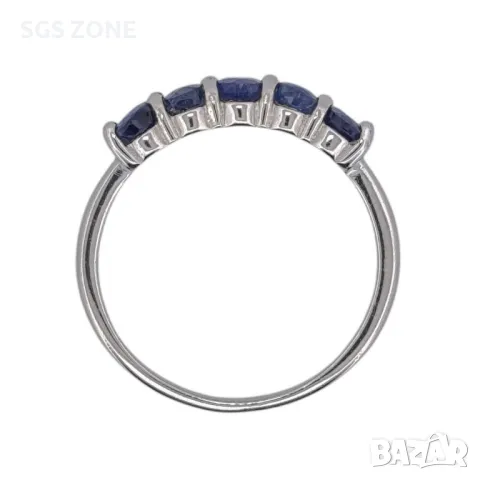 Класически Пръстен със Сапфири Сребро 925, снимка 3 - Пръстени - 49889957