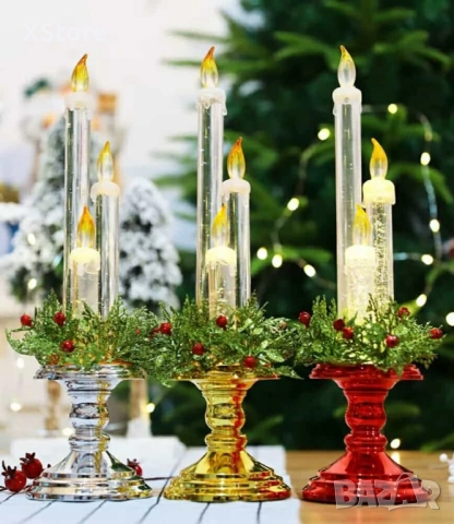 Празничен блясък и топлина с декоративни светещи свещи. 2 варианта, снимка 3 - Декорация за дома - 52440972