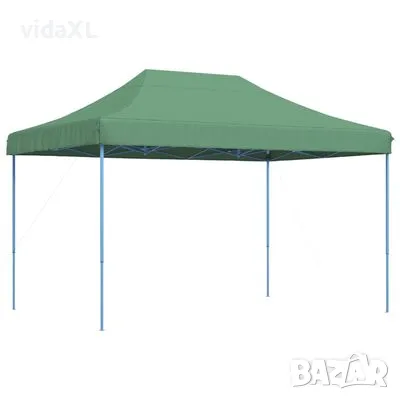 vidaXL Сгъваема парти шатра, pop-up, зелена, 410x279x315 см（SKU:4005008）, снимка 1 - Градински мебели, декорация  - 49467246