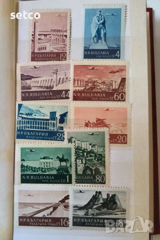 България 1954 Сгради и пейзажи Въздушна поща Пълна серия