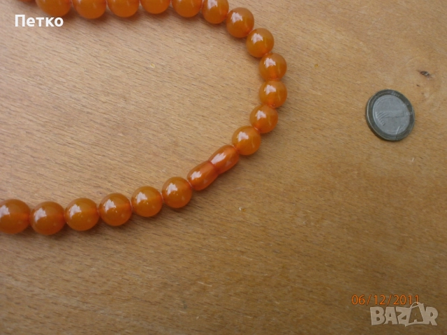 Стар гердан кехлибар  70 грама, снимка 4 - Антикварни и старинни предмети - 52604423