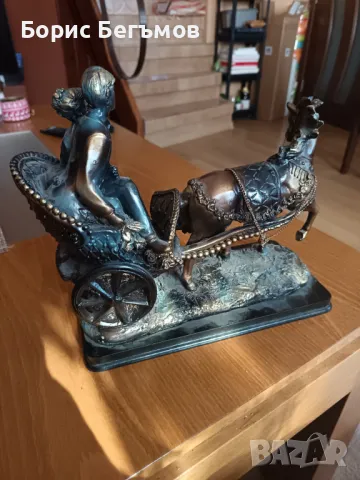 Статуетка кон с каляска, снимка 5 - Статуетки - 49627750