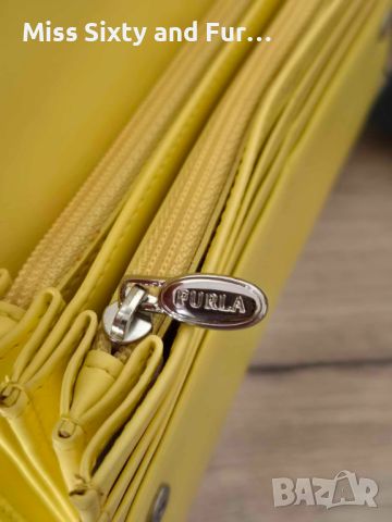 FURLA-ново жълто портмоне естествена кожа Фурла-20 см х 10 см, снимка 8 - Портфейли, портмонета - 46225946