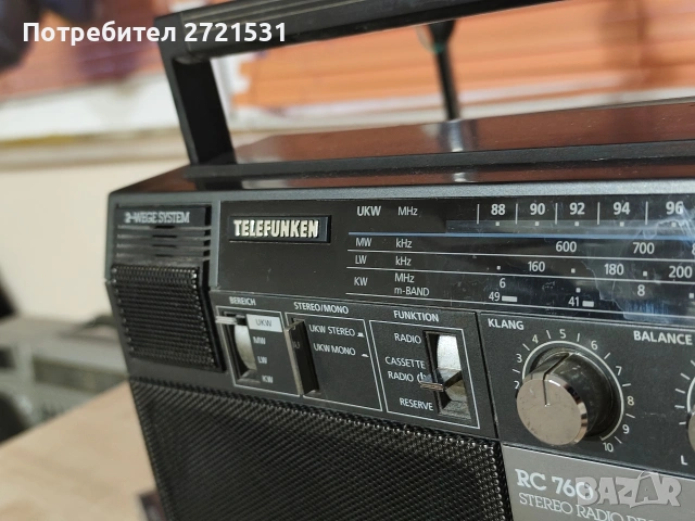 Радиокасетофон Telefunken RC760, снимка 5 - Радиокасетофони, транзистори - 54244898