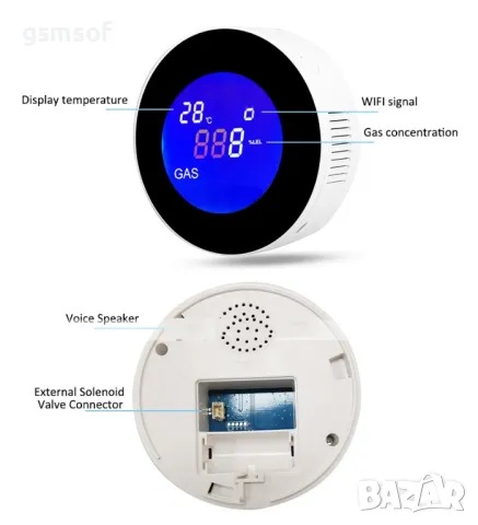 WiFi алармен датчик за изтичане на газ с известяване на телефон, снимка 6 - Друга електроника - 47715375