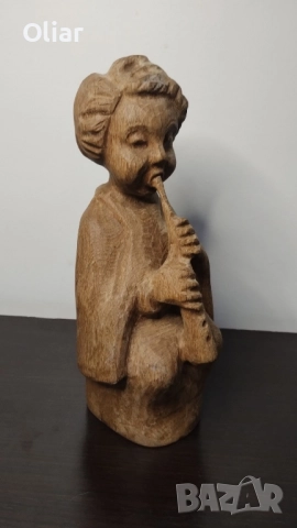 Изключително красива, дървена статуетка, фигура от дърво на момче., снимка 2 - Декорация за дома - 52126606
