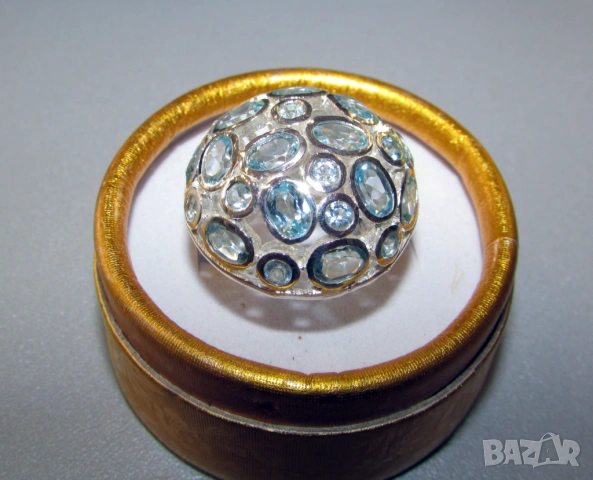 925 сребърен пръстен с топаз