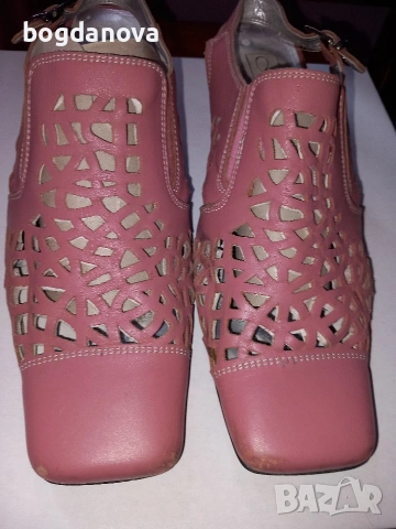 Розови сандали от естествена кожа, 39 номер, стелка 25 см, снимка 2 - Сандали - 53986061