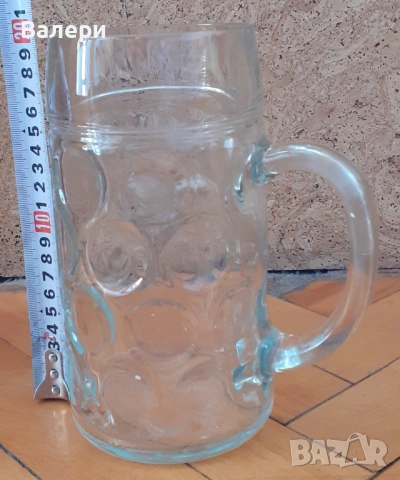 Стъклена халба за бира - 1,250 л, италианска